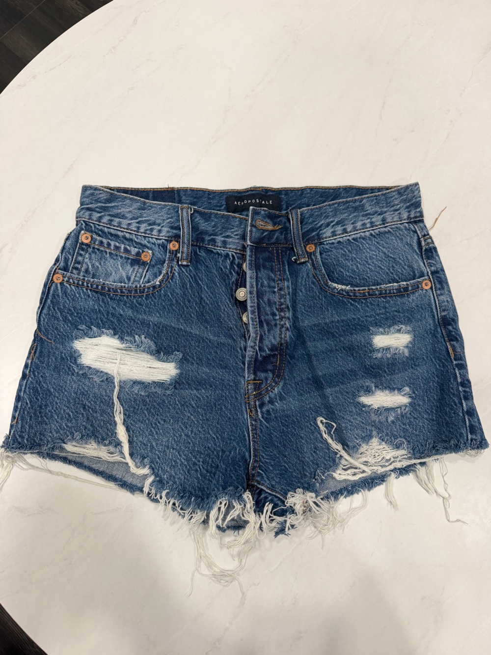 Aeropostale Dark Blue Boyfriend Denim Shorts